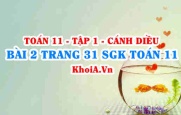 Bài 2 trang 31 SGK Toán 11 tập 1 Cánh Diều